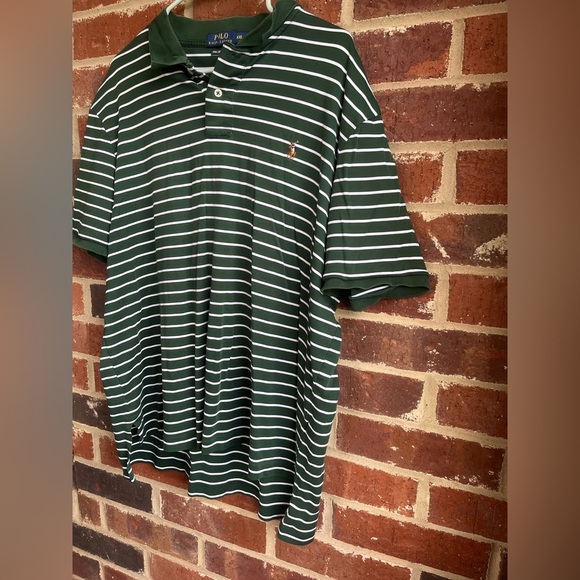 Polo Ralph Lauren Men’s Pima Cotton Green/White Stripe Size XXL - Picture 3 of 10